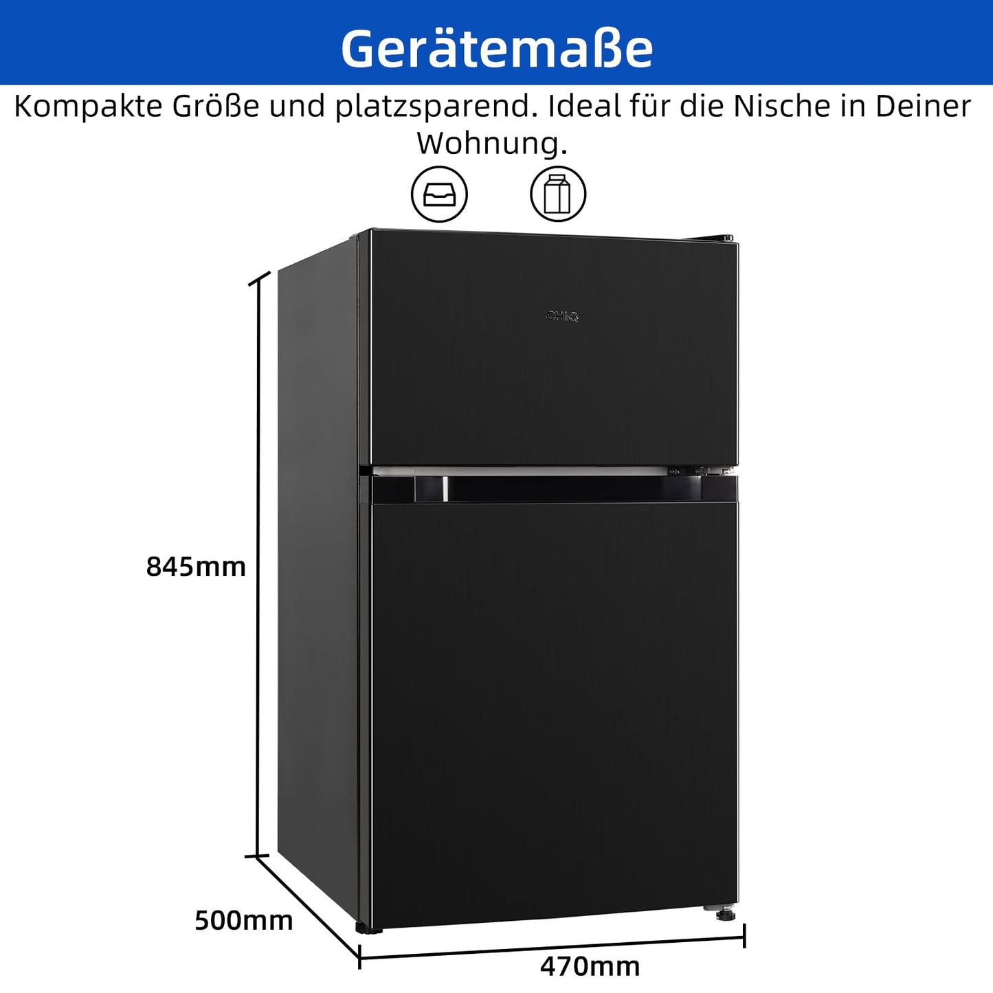CHIQ Kühlschrank mit Gefrierfach 86 Liter