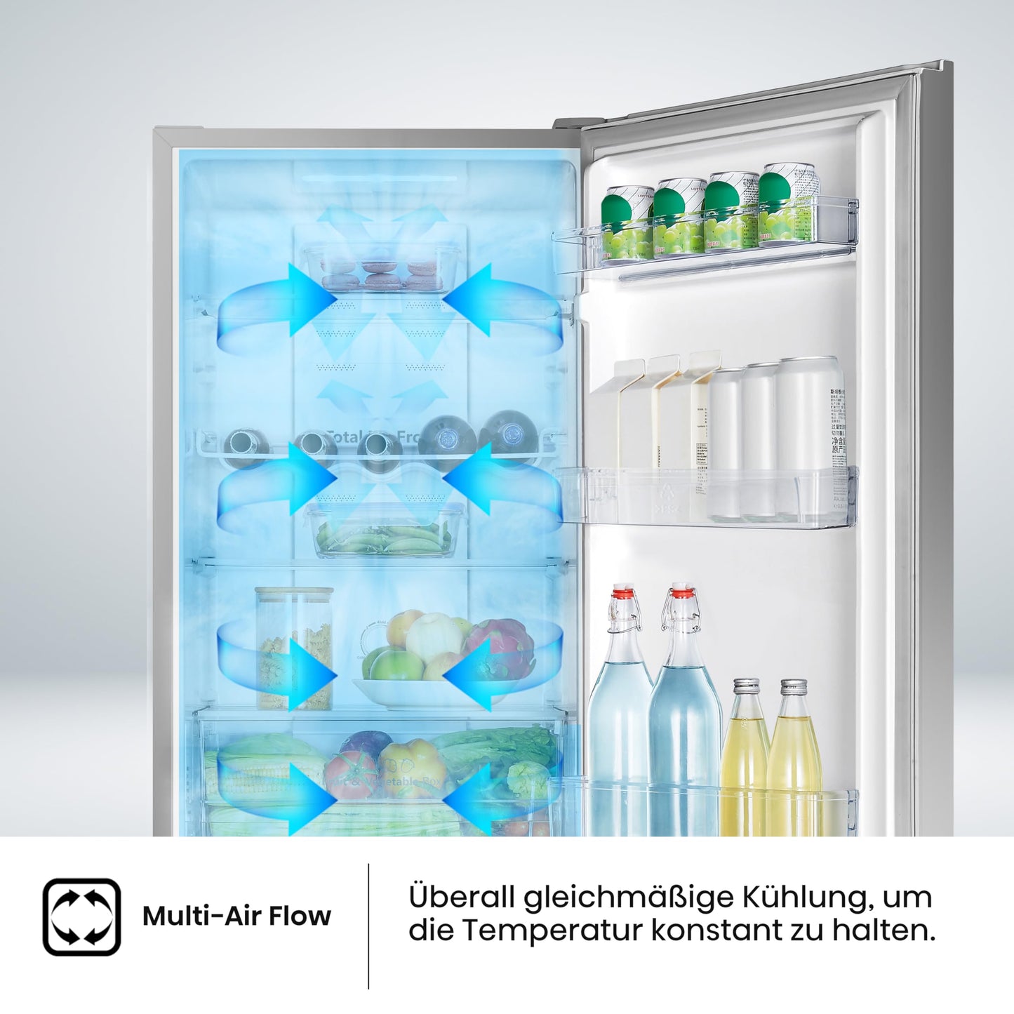 Hisense Kühl Gefrierkombination 256L Edelstahl Look